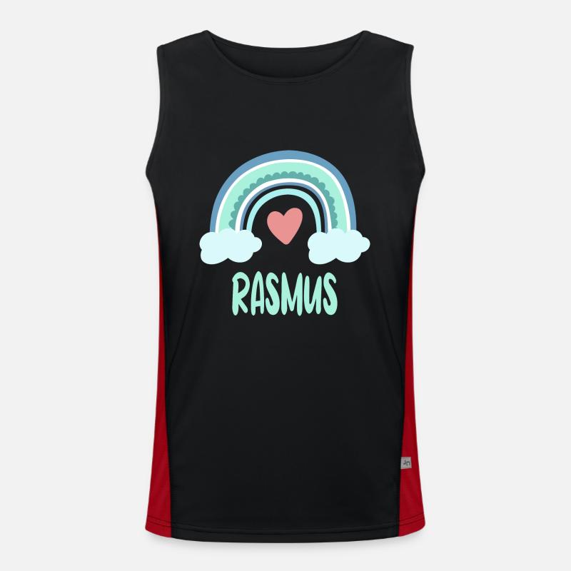 Rasmus Name Regenbogen Baby Funktionelles Kontrast-Tank Top für Männer 