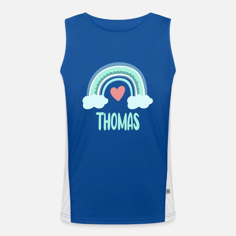 Thomas Name Regenbogen Baby Funktionelles Kontrast-Tank Top für Männer 