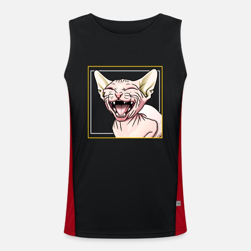 Le chat Sphynx rit Débardeur respirant contrasté Homme 