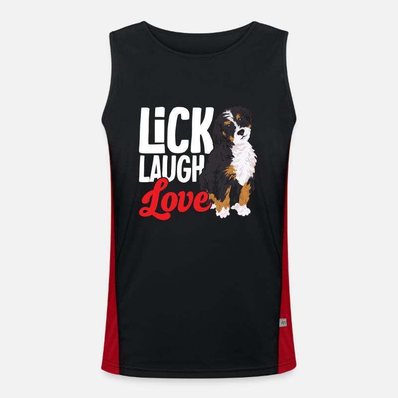 Bernedoodle Hund Funktionelles Kontrast-Tank Top für Männer 