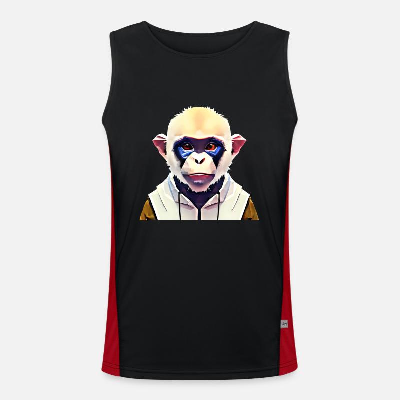 Polygon Affe Funktionelles Kontrast-Tank Top für Männer 