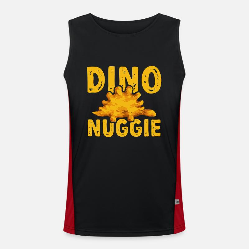 Dino Nuggets Dinosaur Chicken Nuggets Men's Functional Contrast Tank Top 