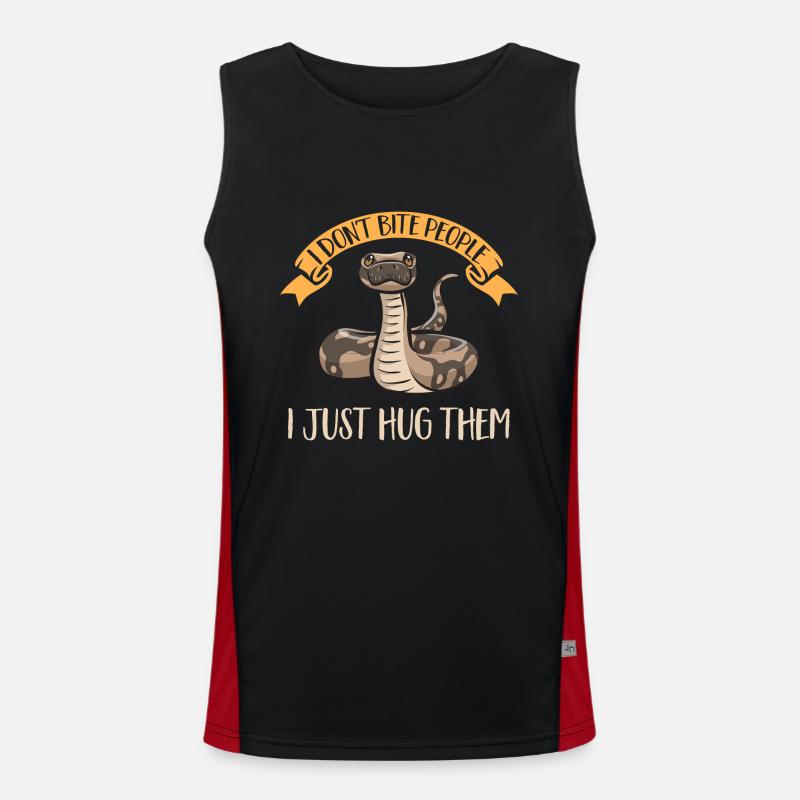 Ball Python Snake King Python - Men's Functional Contrast Tank Top  - black/red