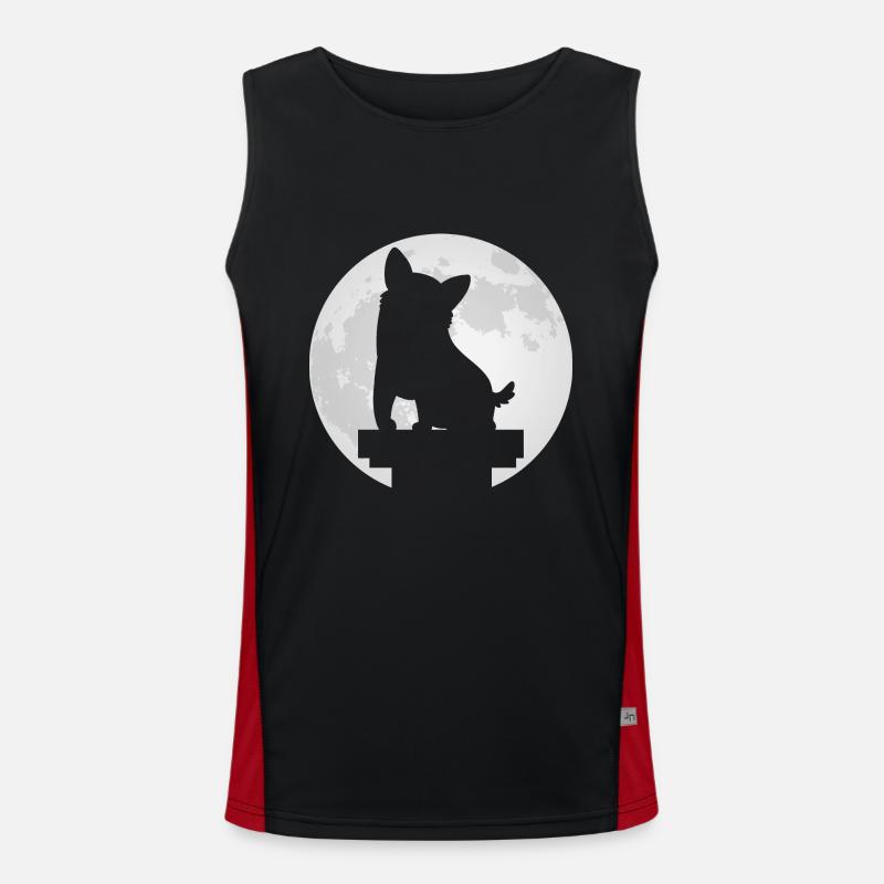 Corgi - Men's Functional Contrast Tank Top - black/red