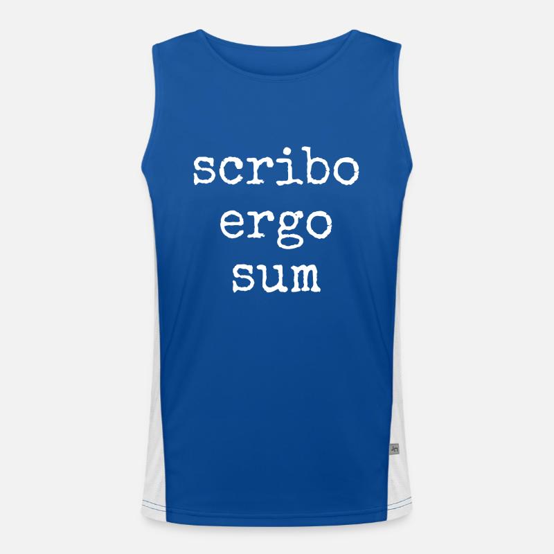 scribo ergo sum - ich schreibe also bin ich Funktionelles Kontrast-Tank Top für Männer 
