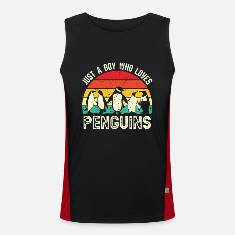 King Penguin Emperor Penguin Penguin Gift Men's Functional Contrast Tank Top 