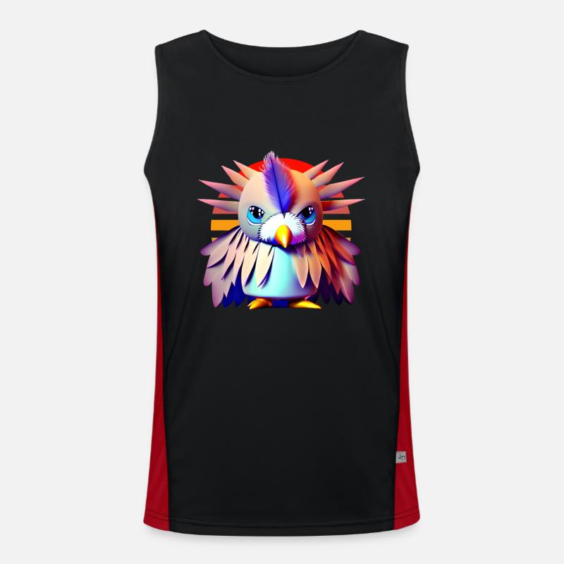 Polygon Bird - Men's Functional Contrast Tank Top  - black/red