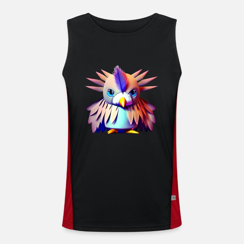 Polygon Vogel Funktionelles Kontrast-Tank Top für Männer 