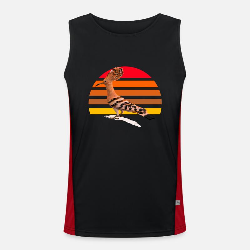 Wiedehopf Vogel Illustration Funktionelles Kontrast-Tank Top für Männer 
