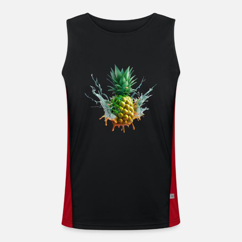 Farbenfrohe Ananas Funktionelles Kontrast-Tank Top für Männer 