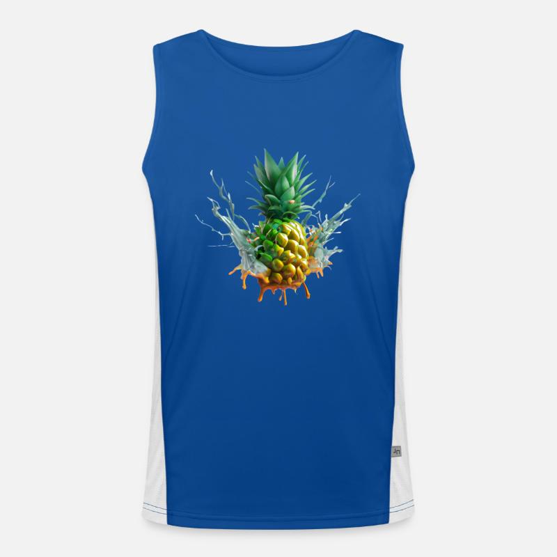 Colorful pineapple Men's Functional Contrast Tank Top 