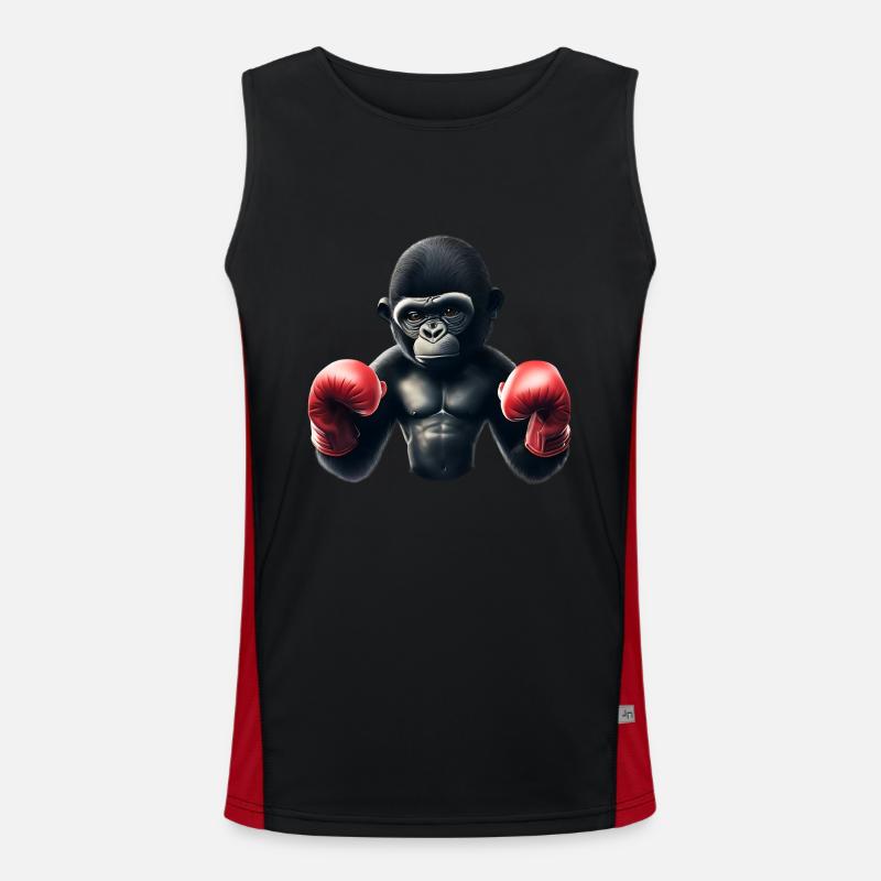 Boxer Gorilla - Men's Functional Contrast Tank Top  - black/red
