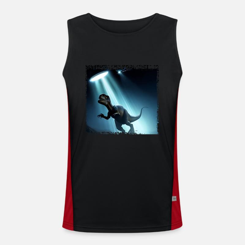 UFO meets dinosaur Men's Functional Contrast Tank Top 
