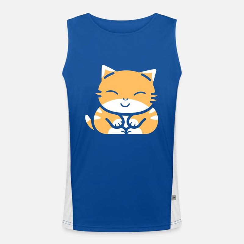 Baby Sleeping Cat Men's Functional Contrast Tank Top 
