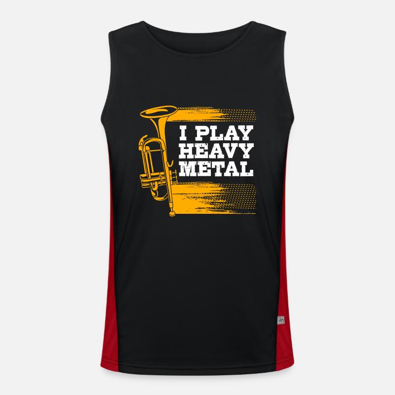 Trombone - Men's Functional Contrast Tank Top  - black/red