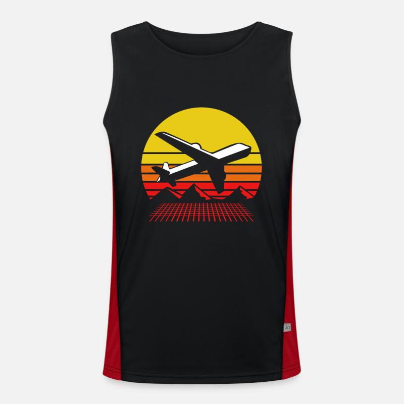 Pilot Flugzeug Funktionelles Kontrast-Tank Top für Männer 