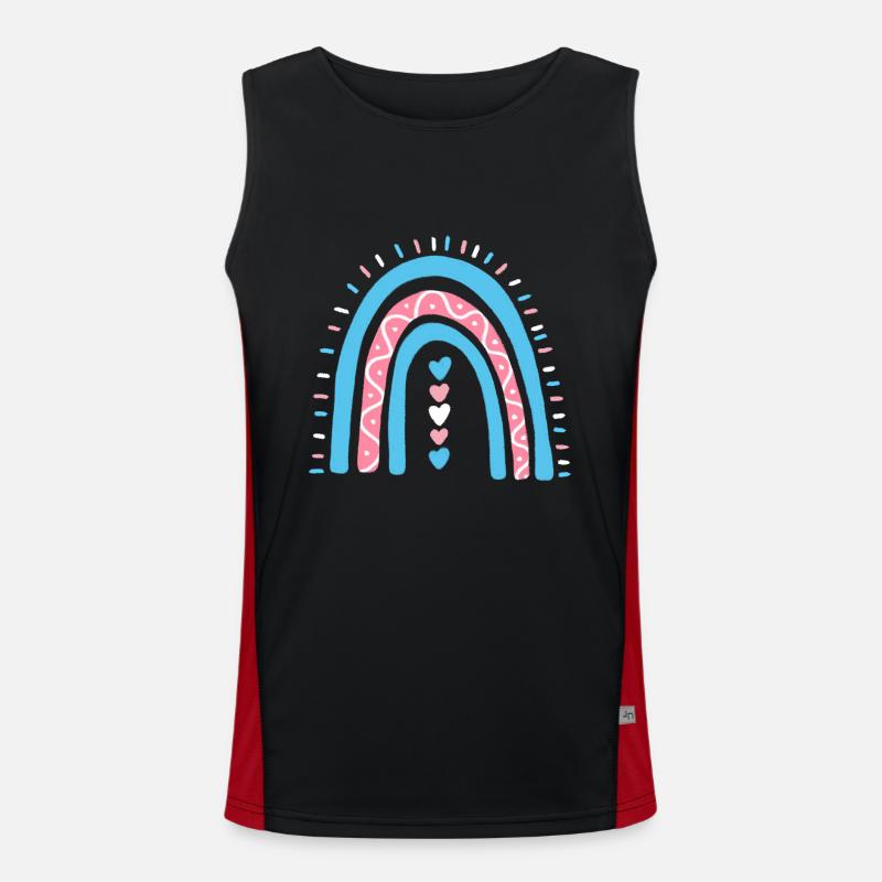 Transgender Boho Regenbogen Trans Pride Funktionelles Kontrast-Tank Top für Männer 