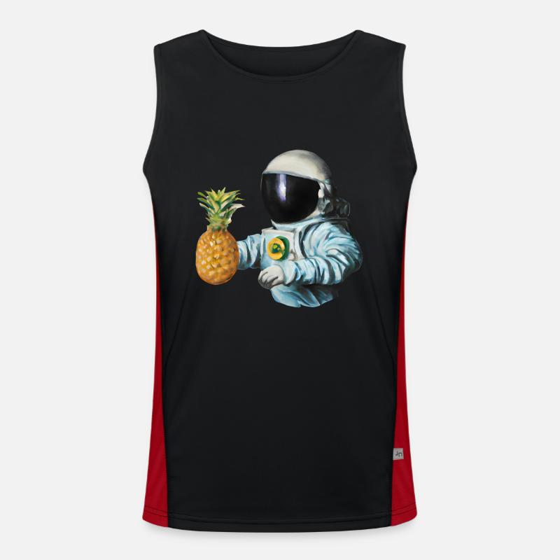 Pineapple Astronaut - Men's Functional Contrast Tank Top - black/red