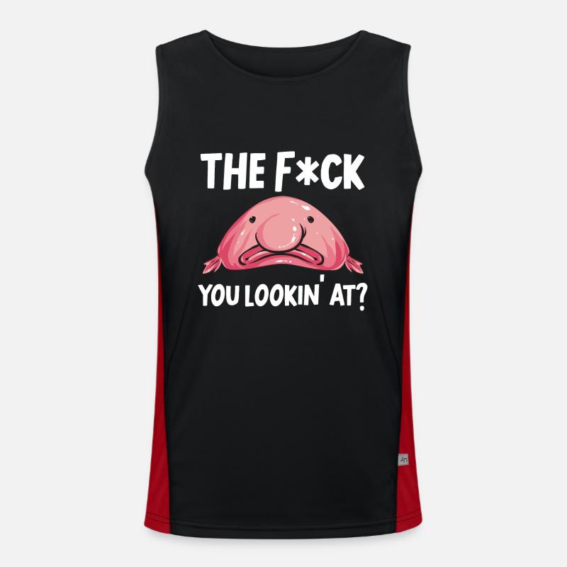Blob fish - Men's Functional Contrast Tank Top  - black/red