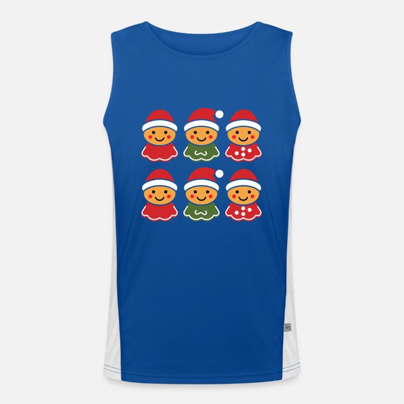 Gingerbread Man Men's Functional Contrast Tank Top 