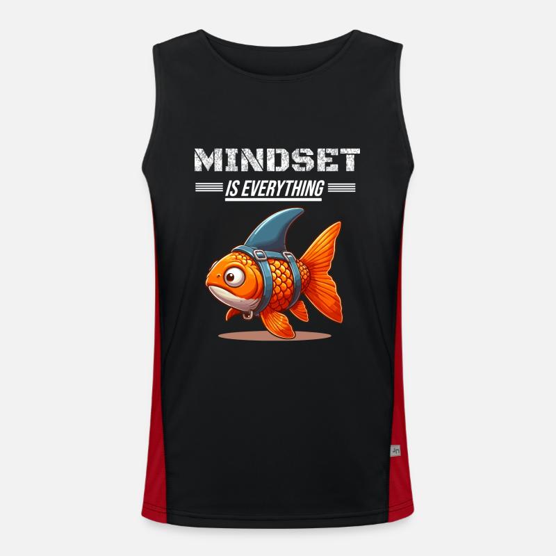 Goldfisch Mindset is Everything Funktionelles Kontrast-Tank Top für Männer 