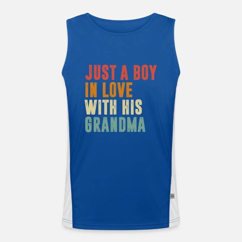 Liebe mit seiner Oma Retro Mama Muttertag Funktionelles Kontrast-Tank Top für Männer 