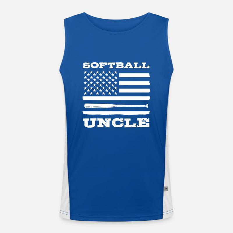 Softball Softball Player Uncle Men's Functional Contrast Tank Top 