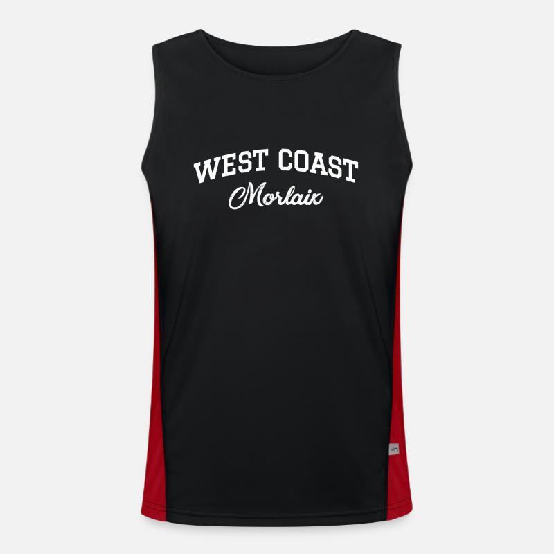 WEST COAST Morlaix - Men's Functional Contrast Tank Top  - black/red
