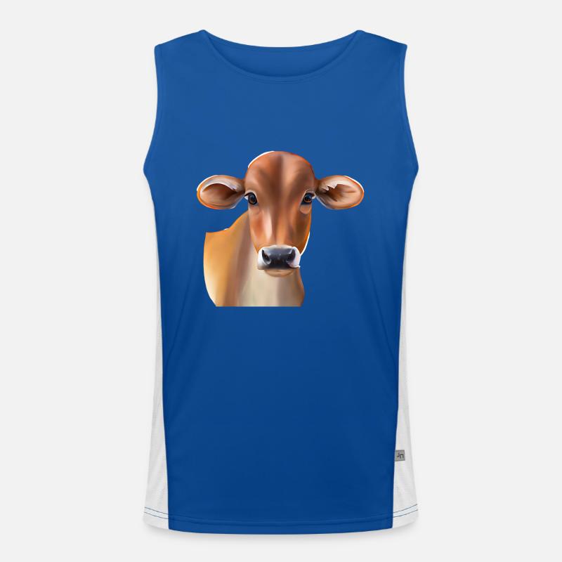 Vache suisse brune Débardeur respirant contrasté Homme 