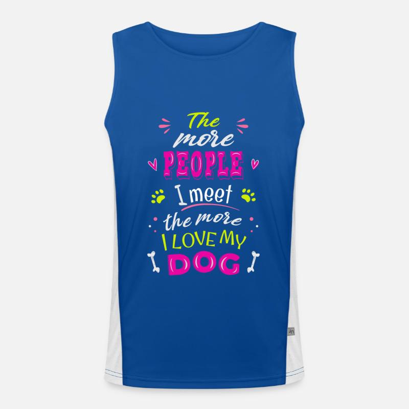 J’aime mon chien plus que les gens Débardeur respirant contrasté Homme 