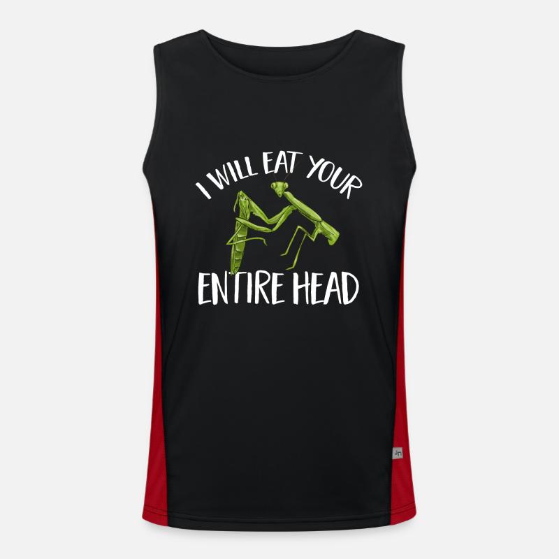 Praying mantis, insect collector, entomologist Men's Functional Contrast Tank Top 