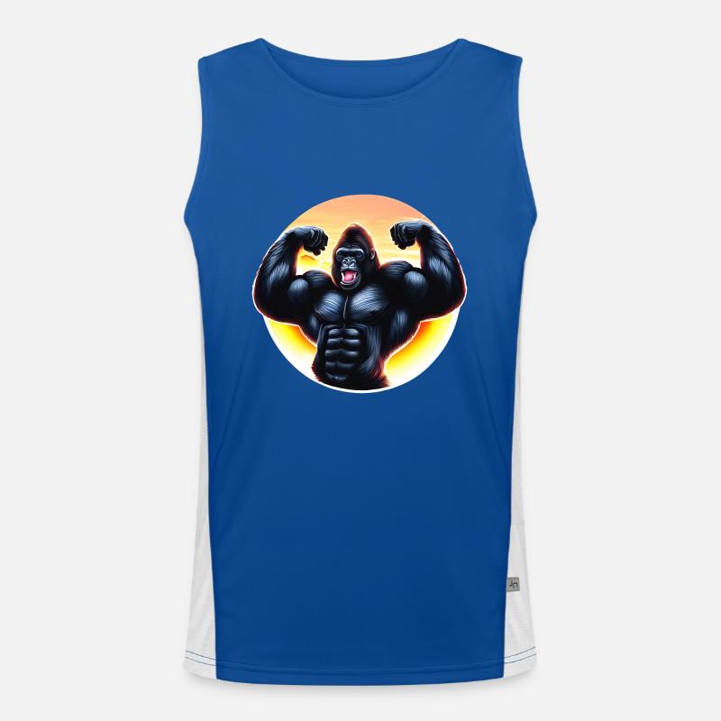Muscular sunset gorilla Men's Functional Contrast Tank Top 