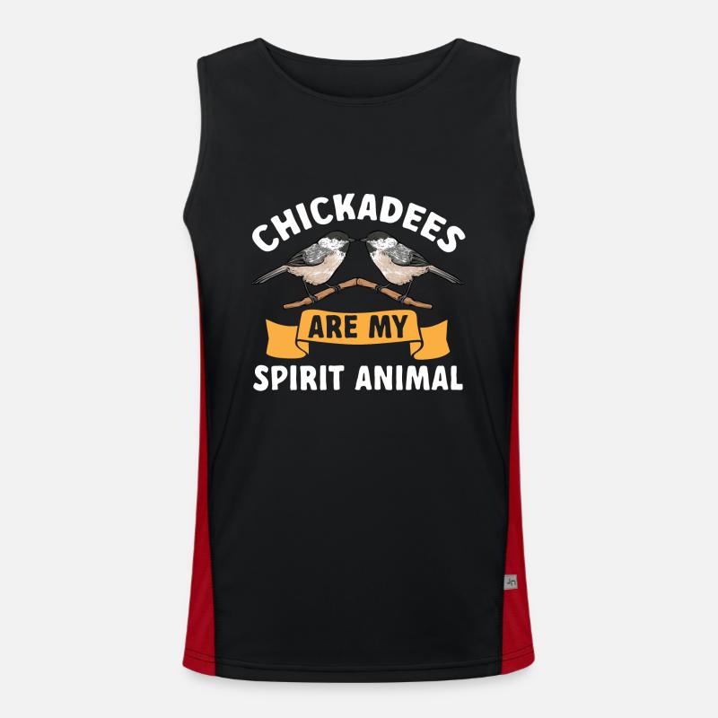 Meise Vogel Chickadee Vogelbeobachtung Funktionelles Kontrast-Tank Top für Männer 