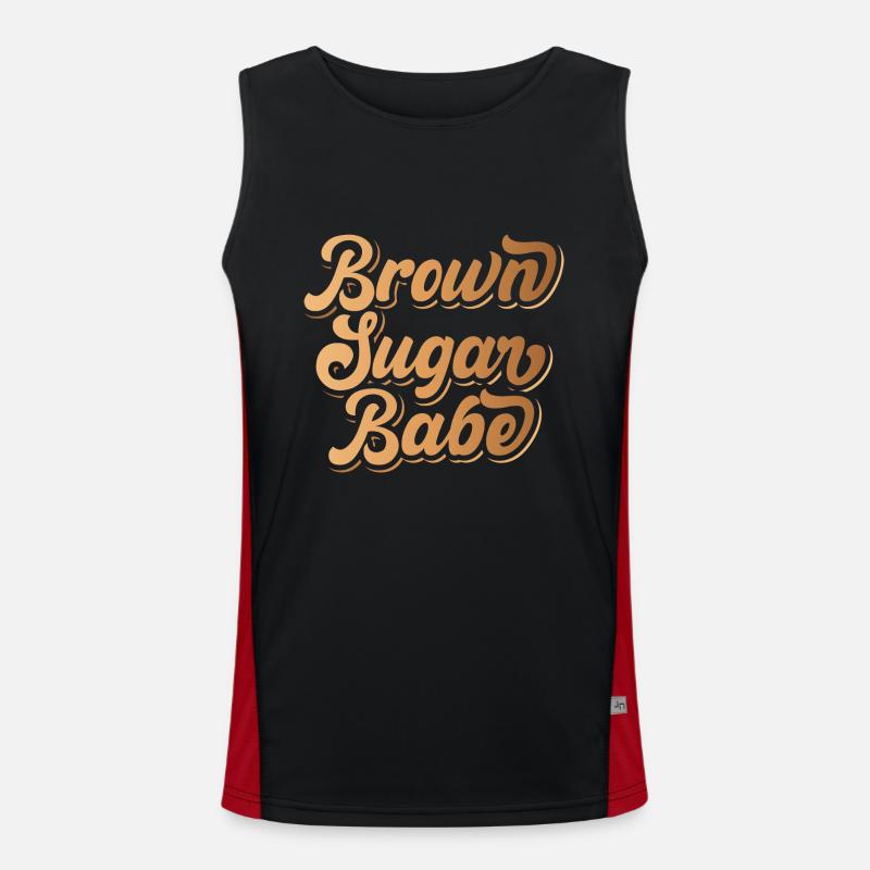 Brown Sugar Babe Pro Afro American Pride Funktionelles Kontrast-Tank Top für Männer 