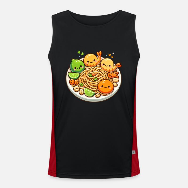 Pad Thai Kawaii Essen Funktionelles Kontrast-Tank Top für Männer 