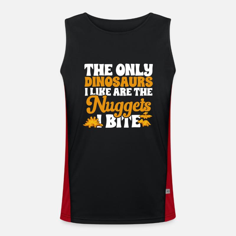 Dino Nuggets Dinosaur Chicken Nuggets Men's Functional Contrast Tank Top 