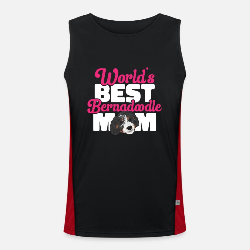 Bernedoodle Hund Funktionelles Kontrast-Tank Top für Männer 