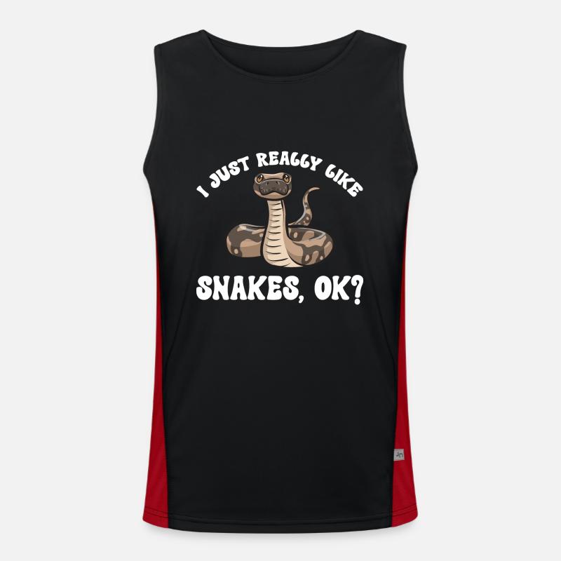 Ball Python Schlange Königspython - Funktionelles Kontrast-Tank Top für Männer - Schwarz/Rot