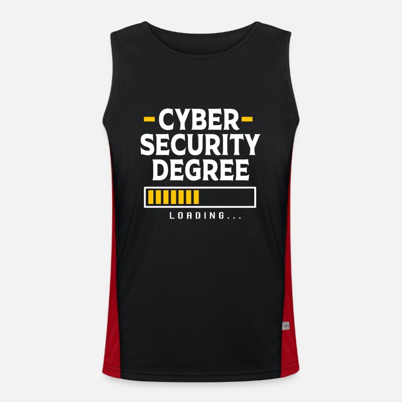 Cybersecurity Cyber Programmer Hacker - Men's Functional Contrast Tank Top  - black/red