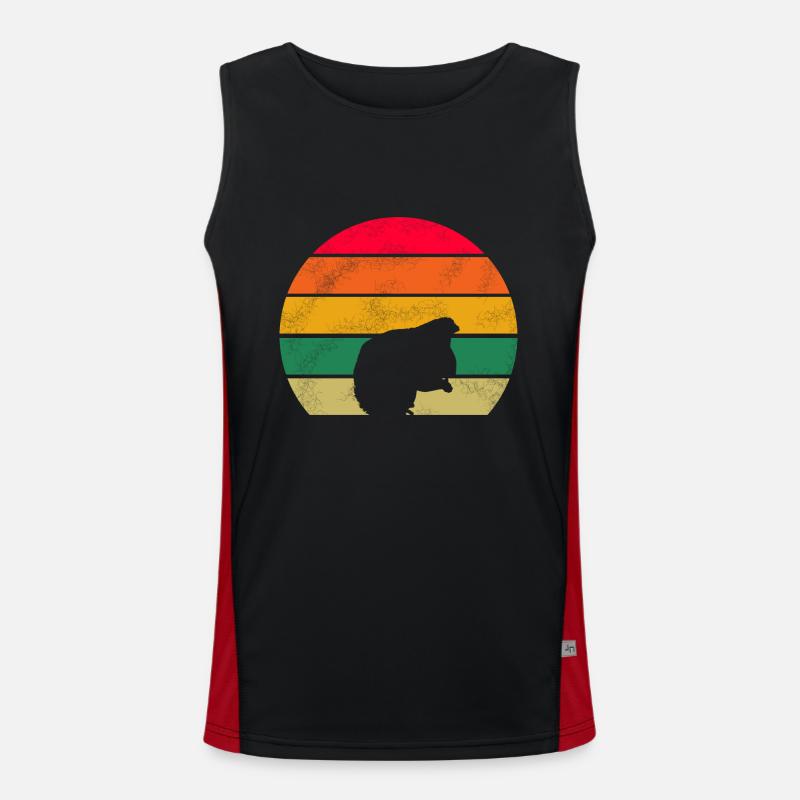 Retro Eichhörnchen Funktionelles Kontrast-Tank Top für Männer 