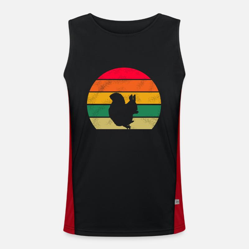 Waldbewohner Wald Tier Retro Eichhörnchen Funktionelles Kontrast-Tank Top für Männer 