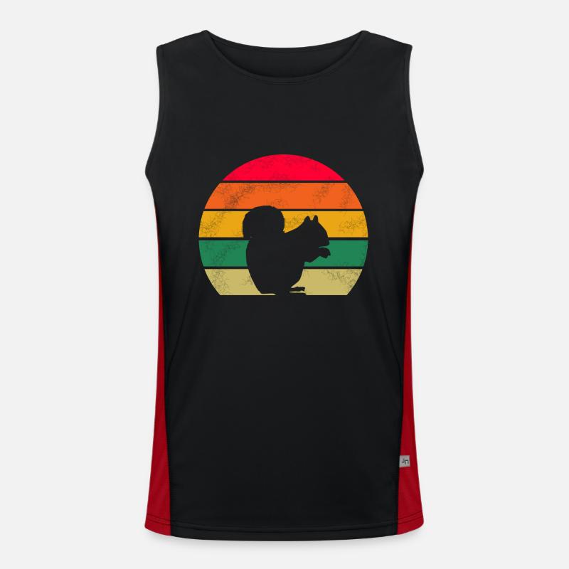 Waldbewohner Nagetier Retro Eichhörnchen Funktionelles Kontrast-Tank Top für Männer 