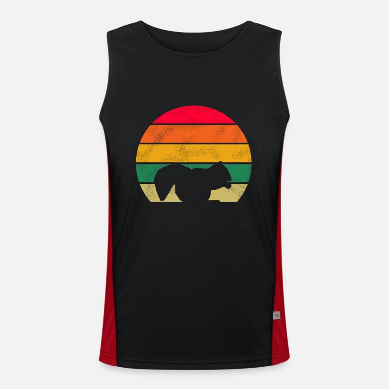 Wald Tier Waldbewohner Retro Eichhörnchen Funktionelles Kontrast-Tank Top für Männer 