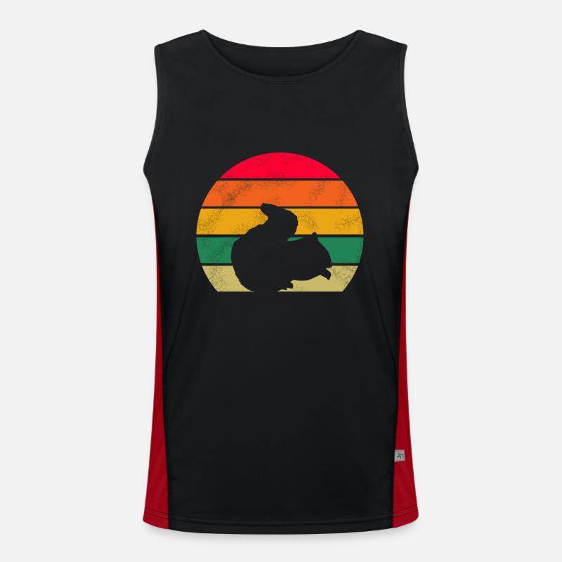 Grunge Wald Tier Retro Eichhörnchen Funktionelles Kontrast-Tank Top für Männer 