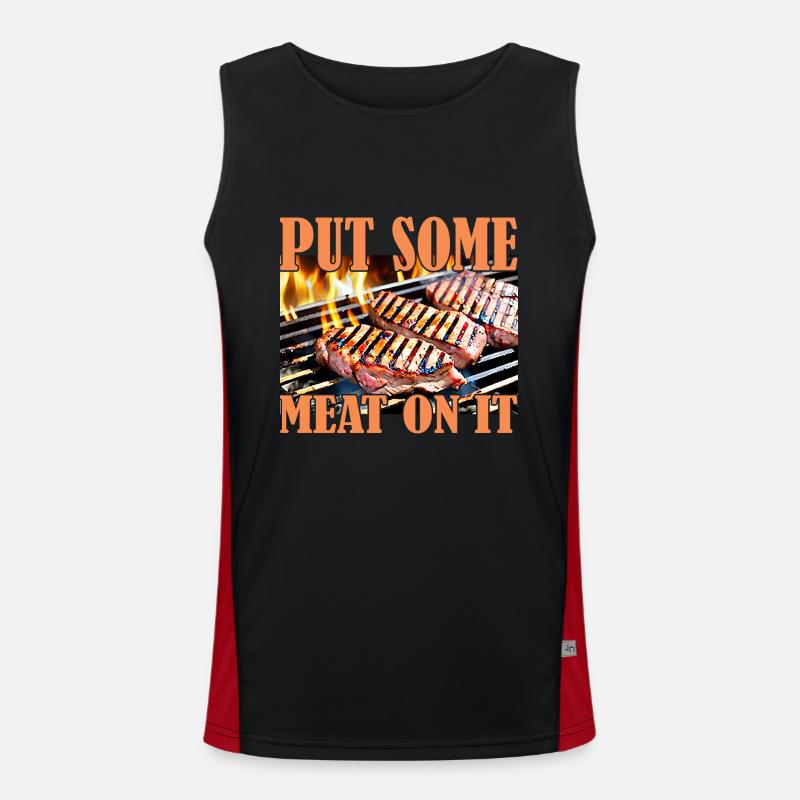 Ich liebe Fleisch Funktionelles Kontrast-Tank Top für Männer 