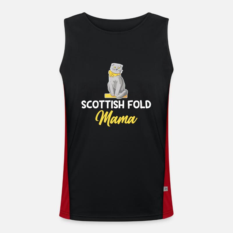 Scottish Fold Katze Funktionelles Kontrast-Tank Top für Männer 