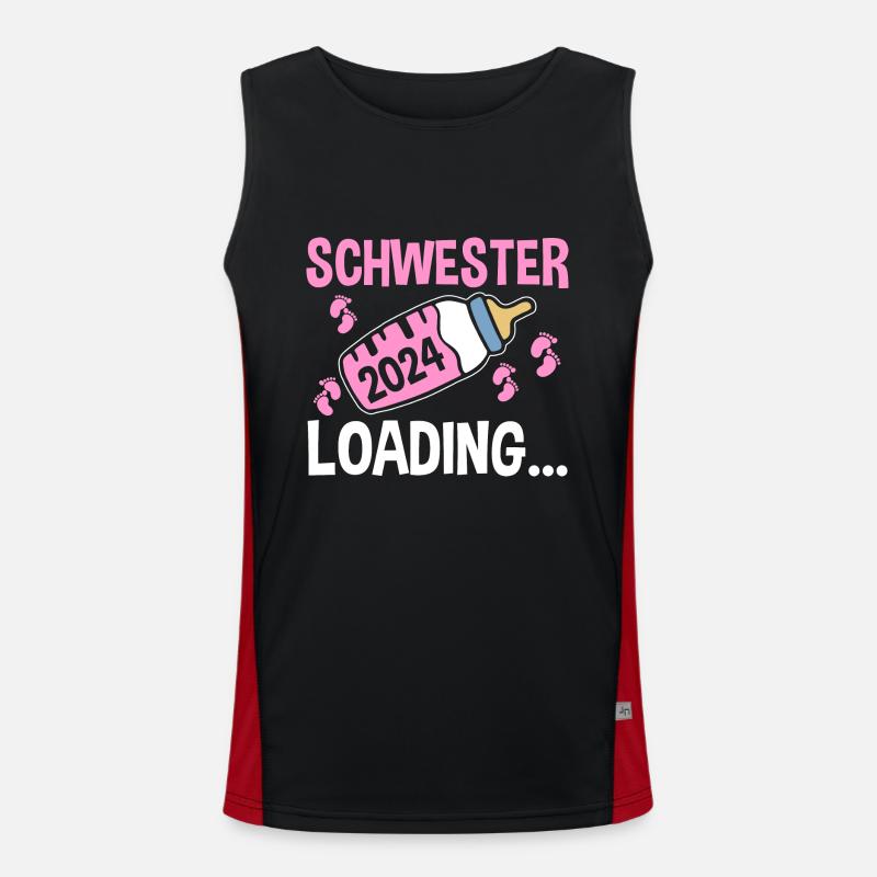 Werdende Schwester 2024 Funktionelles Kontrast-Tank Top für Männer 