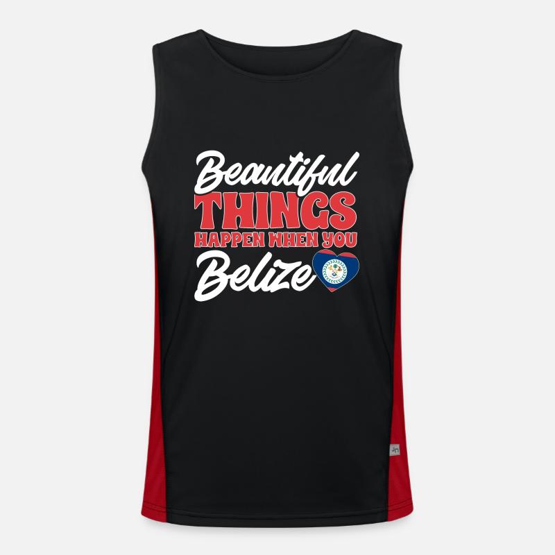 Belize Flag Belizean Men's Functional Contrast Tank Top 