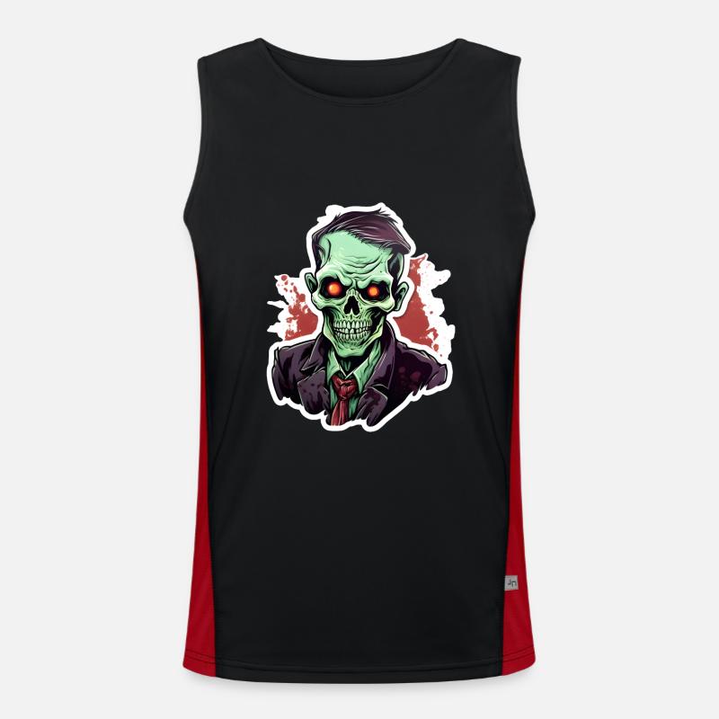 Halloween Zombie Funktionelles Kontrast-Tank Top für Männer 