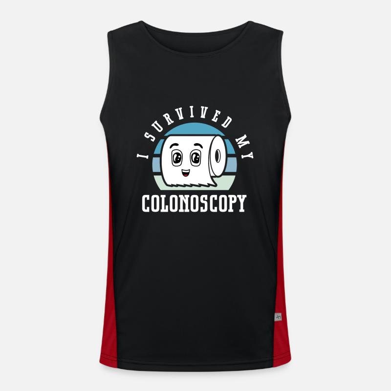 Gastroenterology Endoscopy Colonoscopy - Men's Functional Contrast Tank Top  - black/red